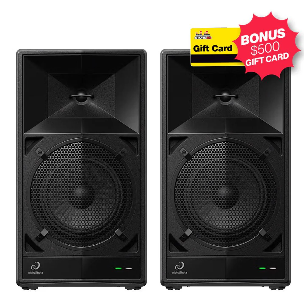 AlphaTheta Wave Eight Portable DJ Speaker w/ SonicLink Technology (Pair)