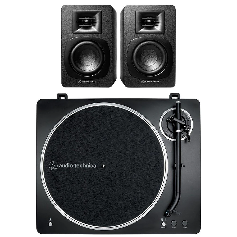 Audio Technica LP70X BT Turntable Bundle w/ SP3X Speakers (Black/Silver)