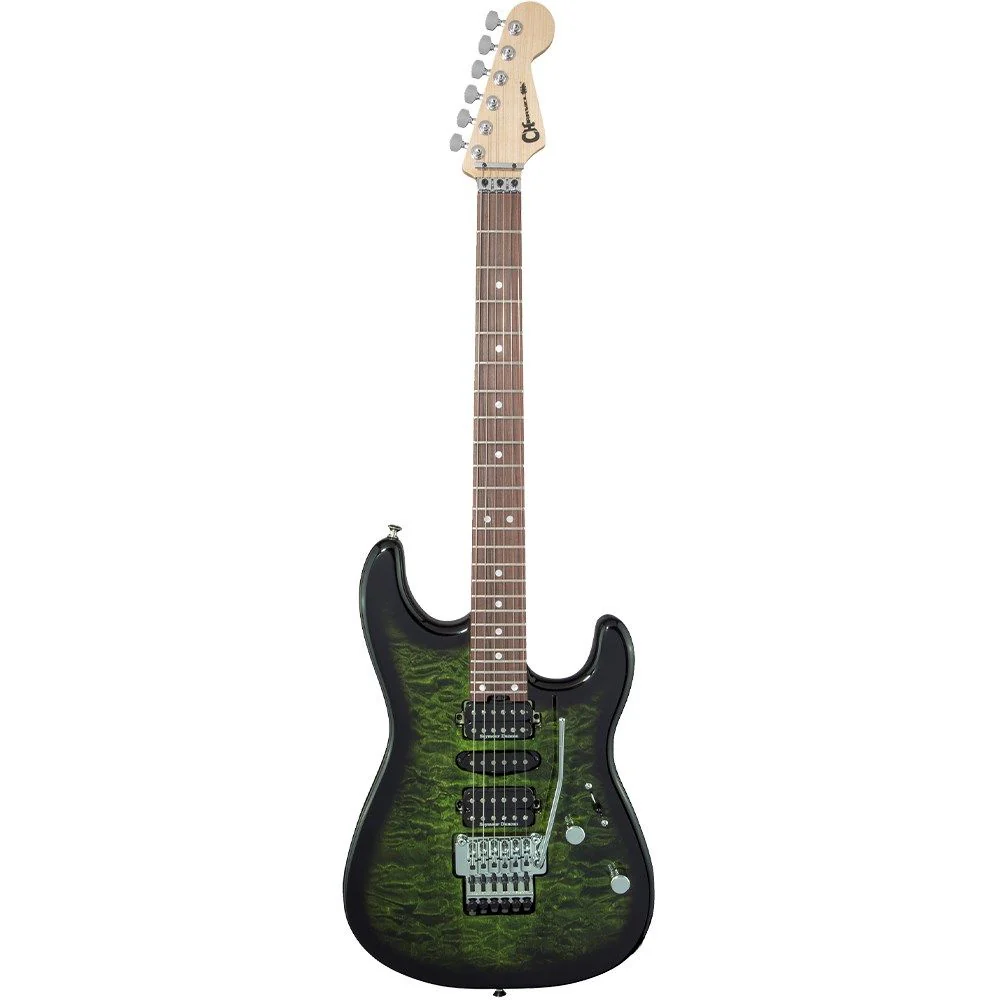 Charvel MJ San Dimas Style 1 HSH FR PF QM (Transparent Green Burst)