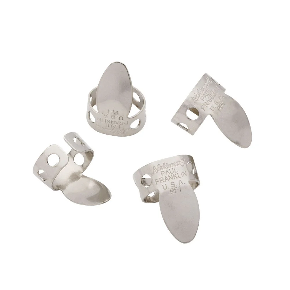 D'Addario NP204PF Paul Franklin National Finger Picks (Nickel) (4-Pack)