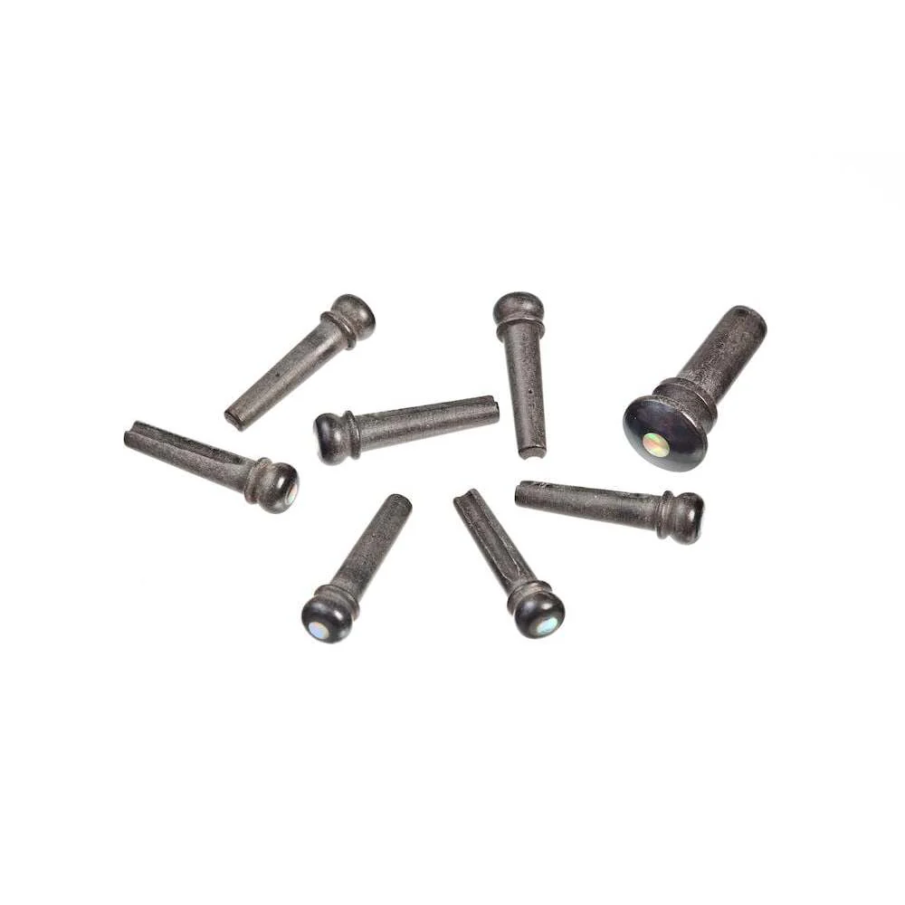 DAddario Ebony Bridge Pins with End Pin Set Abalone Inlay
