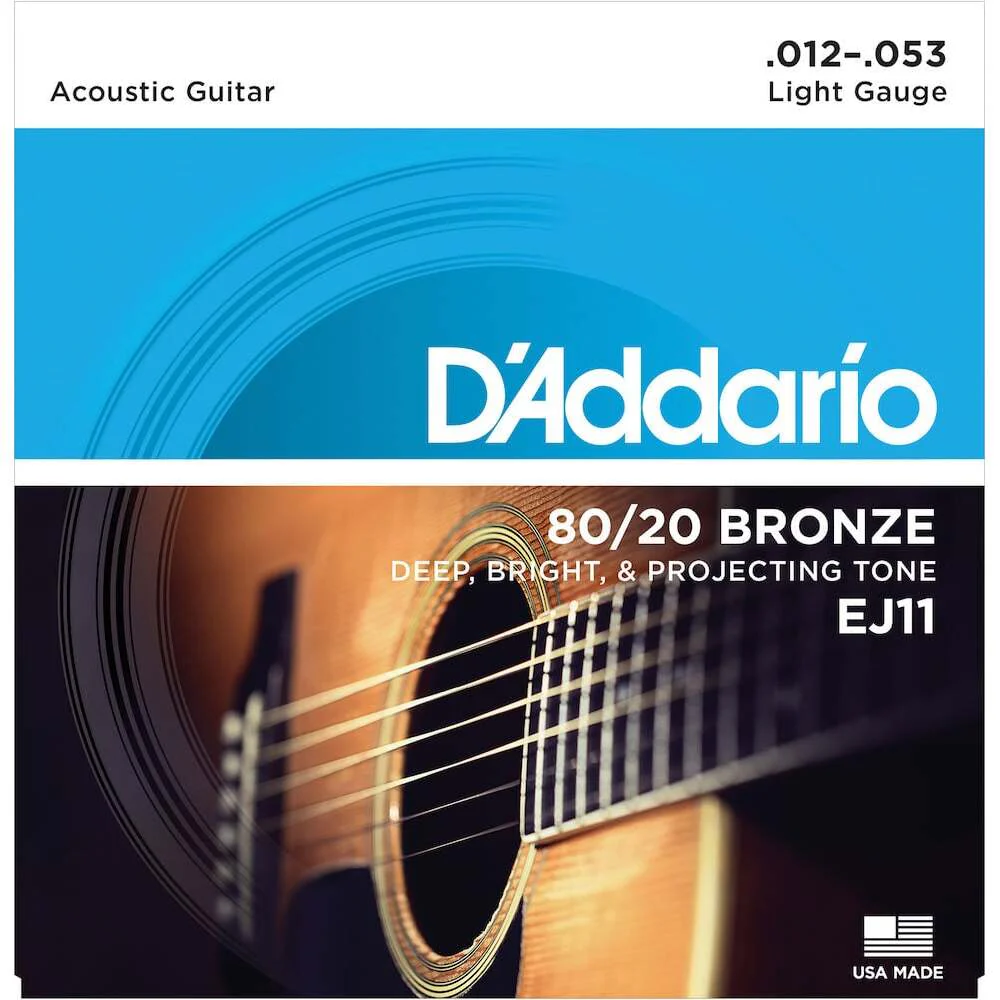 DAddario EJ11 8020 Bronze Acoustic Guitar Strings Light 1253