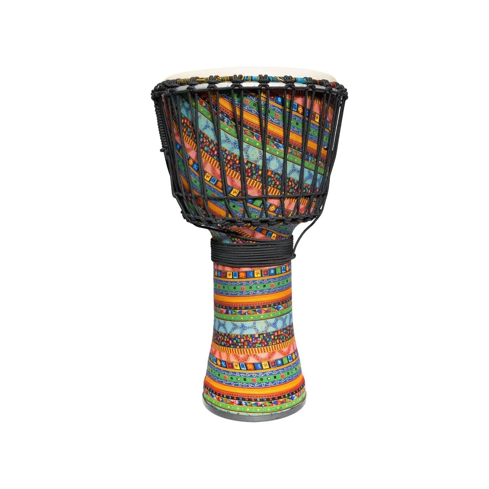 Drumfire 12 Inch Synthetic Head Rope Tuning Djembe Multicolour