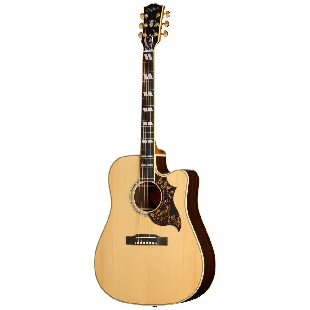 Epiphone Hummingbird Deluxe EC Acoutic Electric Guitar (Natural) inc Hard Case