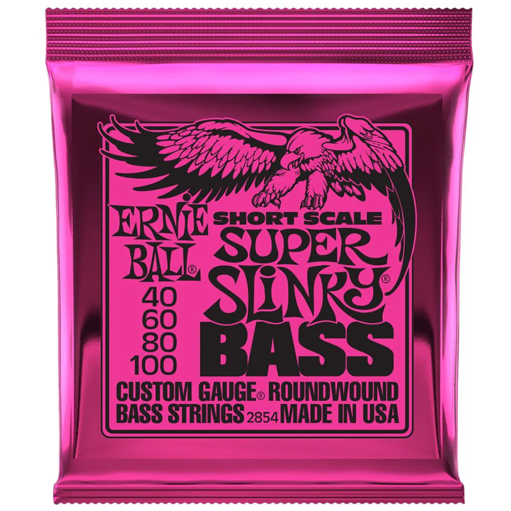 Ernie Ball Super Slinky 4-String Nickel Wound Short Scale Bass Strings - (40-100)