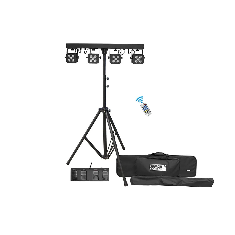 Event Lighting PARBAR4QUAD Par Bar 4 Heads of 5 x 8W RGBW w/ Controller & Stand