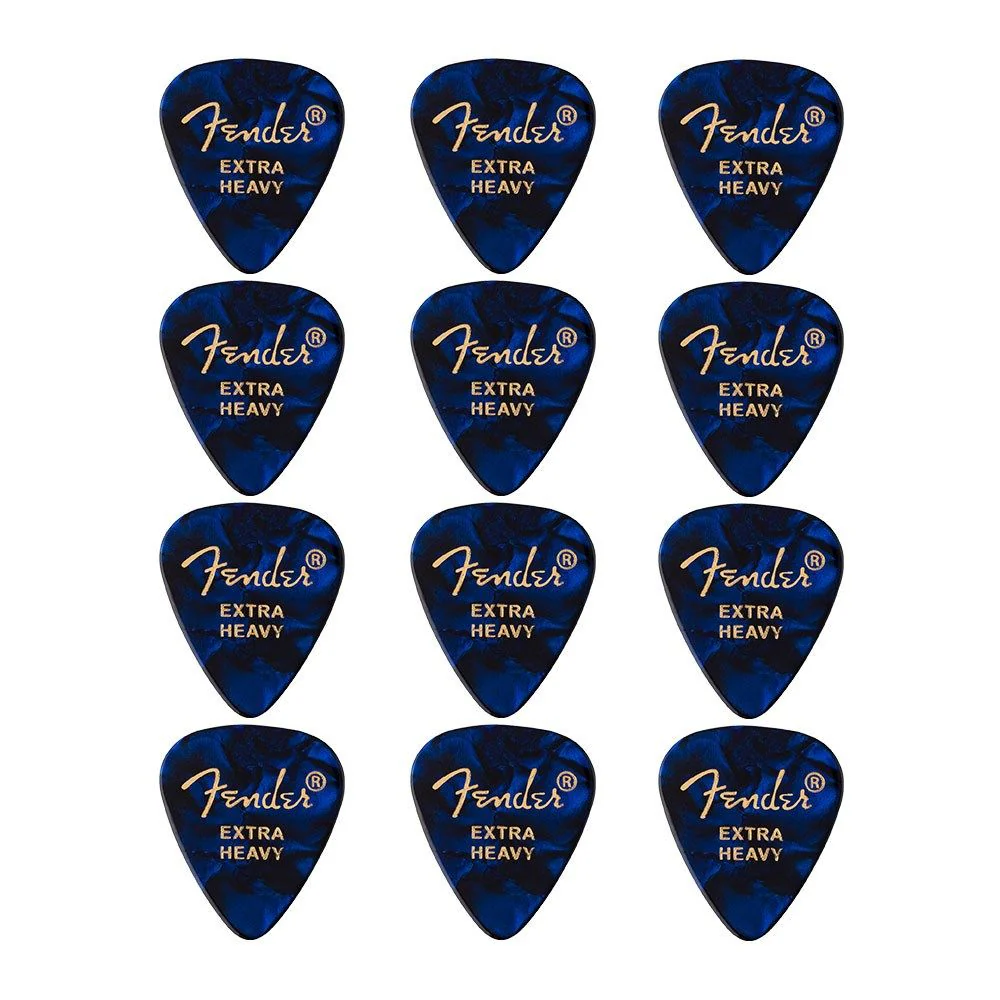 Fender 351 Shape Premium Picks 12-Pack - Extra Heavy (Blue Moto)