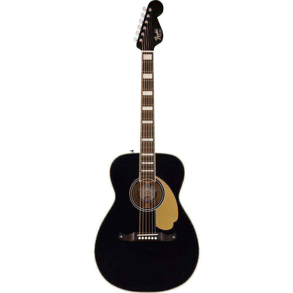 Fender Malibu Vintage Ovangkol Fingerboard Gold Pickguard (Black)