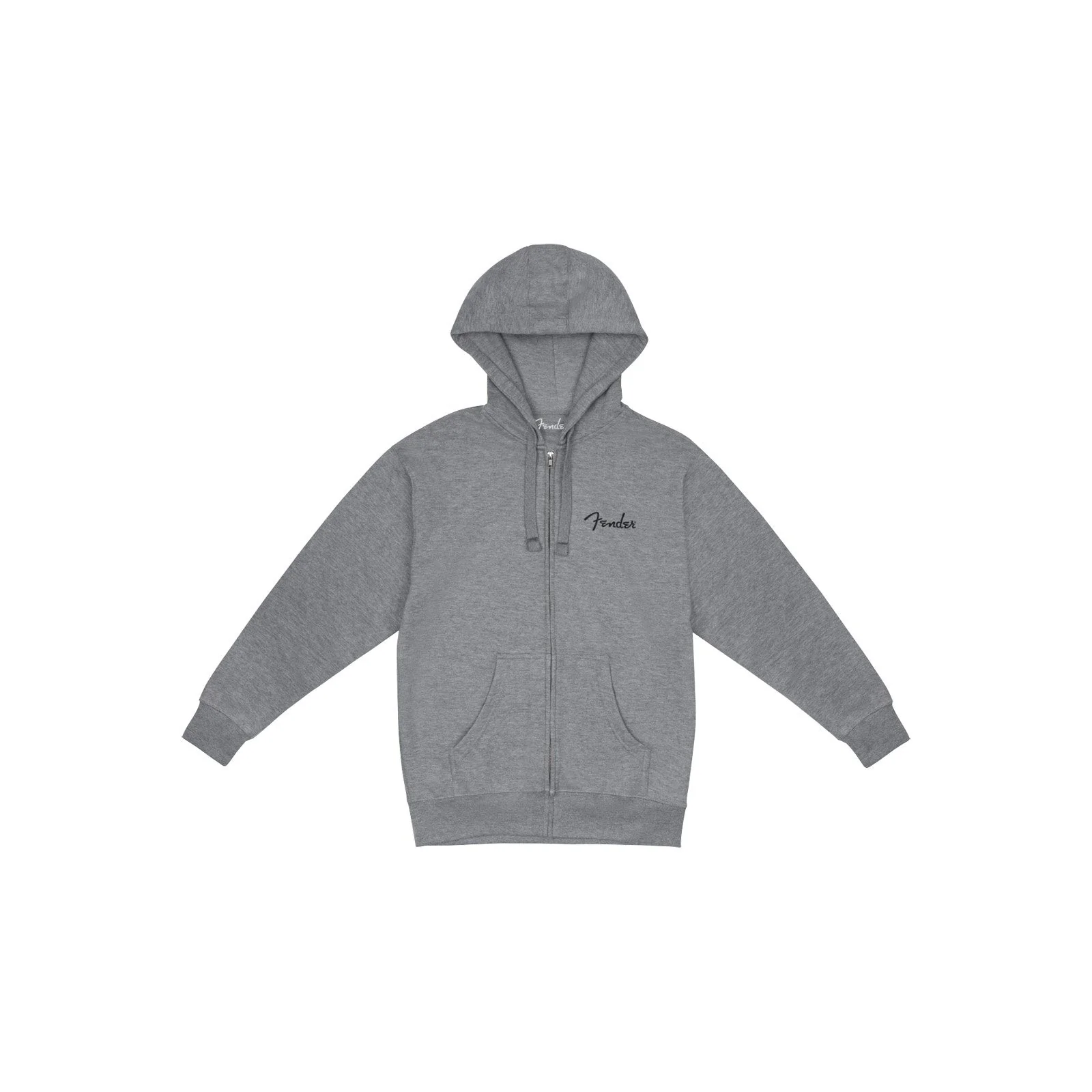 Fender Spaghetti Small Logo Zip Front Hoodie (Athletic Gray) - Medium