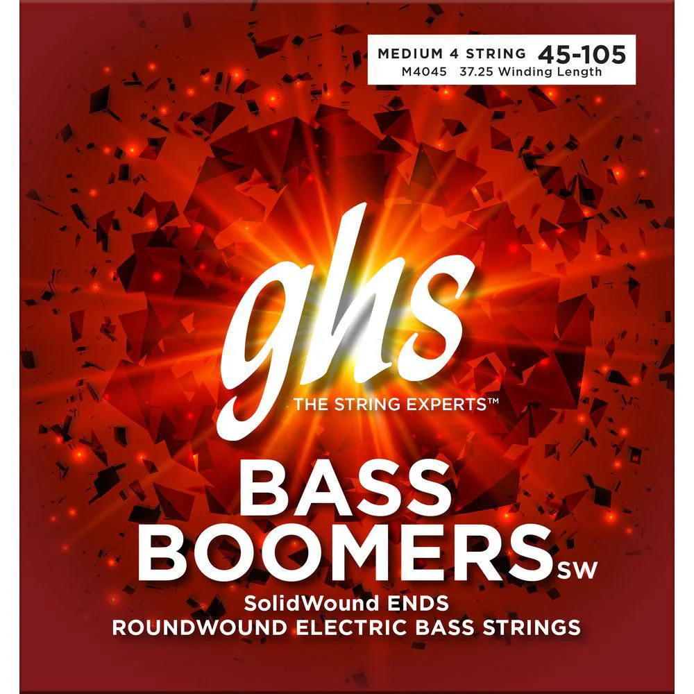 GHS Bass Boomers 4-String Medium Solid Wound Electric Bass Strings (45-105)