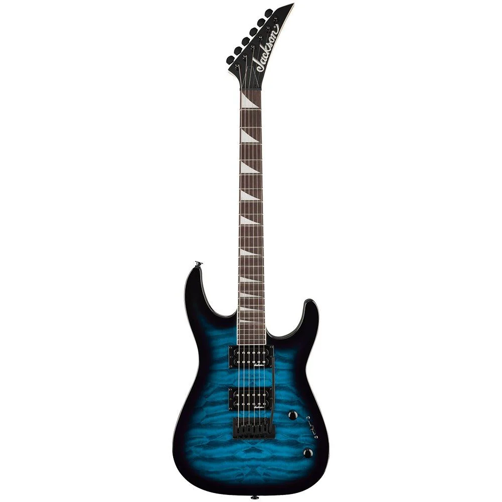 Jackson JS Series Dinky JS20 DKQ 2PT Amaranth Fingerboard (Transparent Blue Burst)