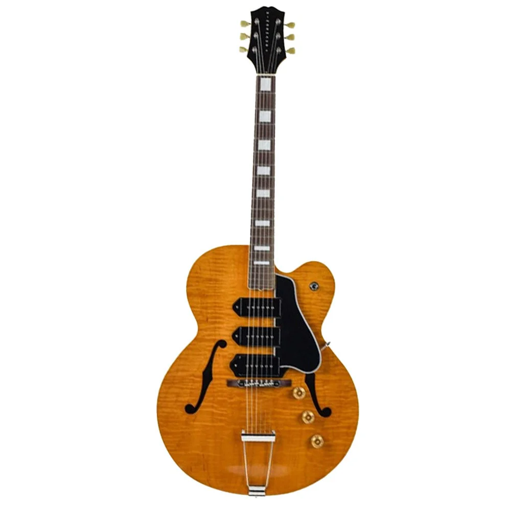 King Snake Three BoneT Hollowbody Electric Guitar Amber Natural