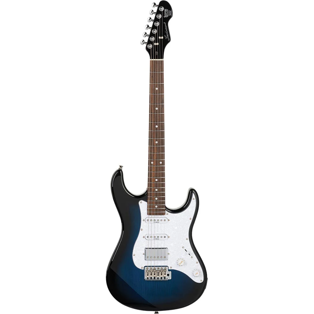 Levinson Sceptre Ventana Deluxe Double Cutaway HSS (See Thru Ocean Blue)