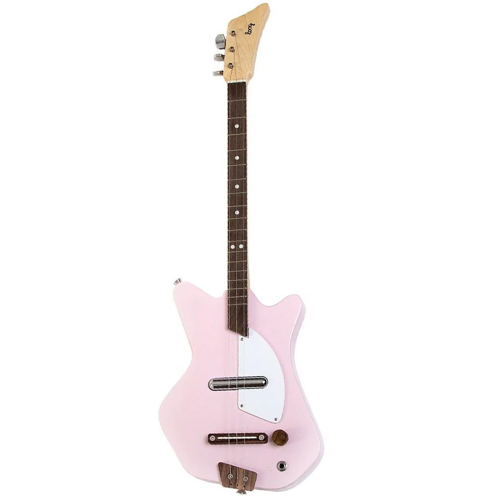 Loog LGE02 Electric 3-String Kids Electric Guitar - 18 Frets (Pink)
