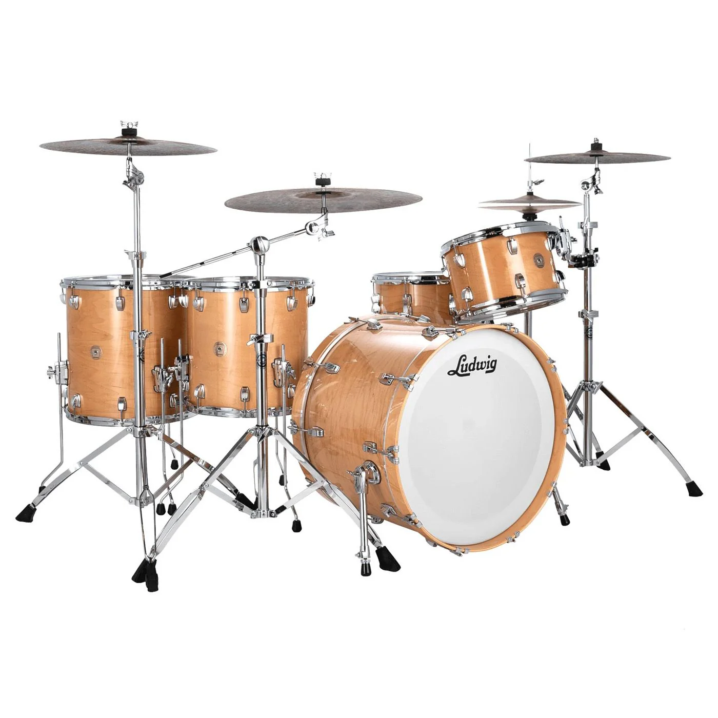 Ludwig Continental Classic 1Up 2Down 22 Inch 5Piece Drum Shell Pack Natural Maple