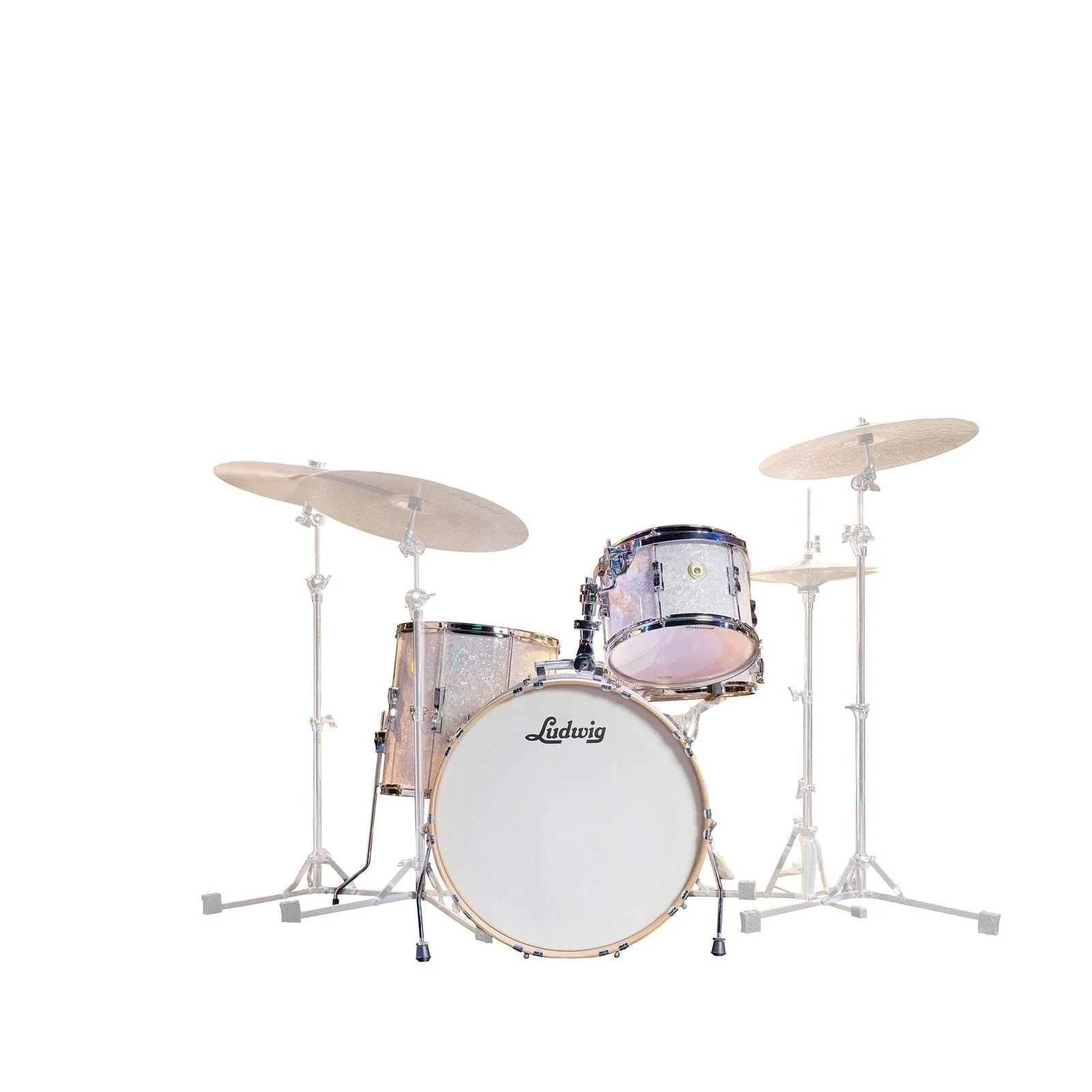Ludwig Continental Club Series FAB Plus 4pc Shell Pack White Marine Pearl