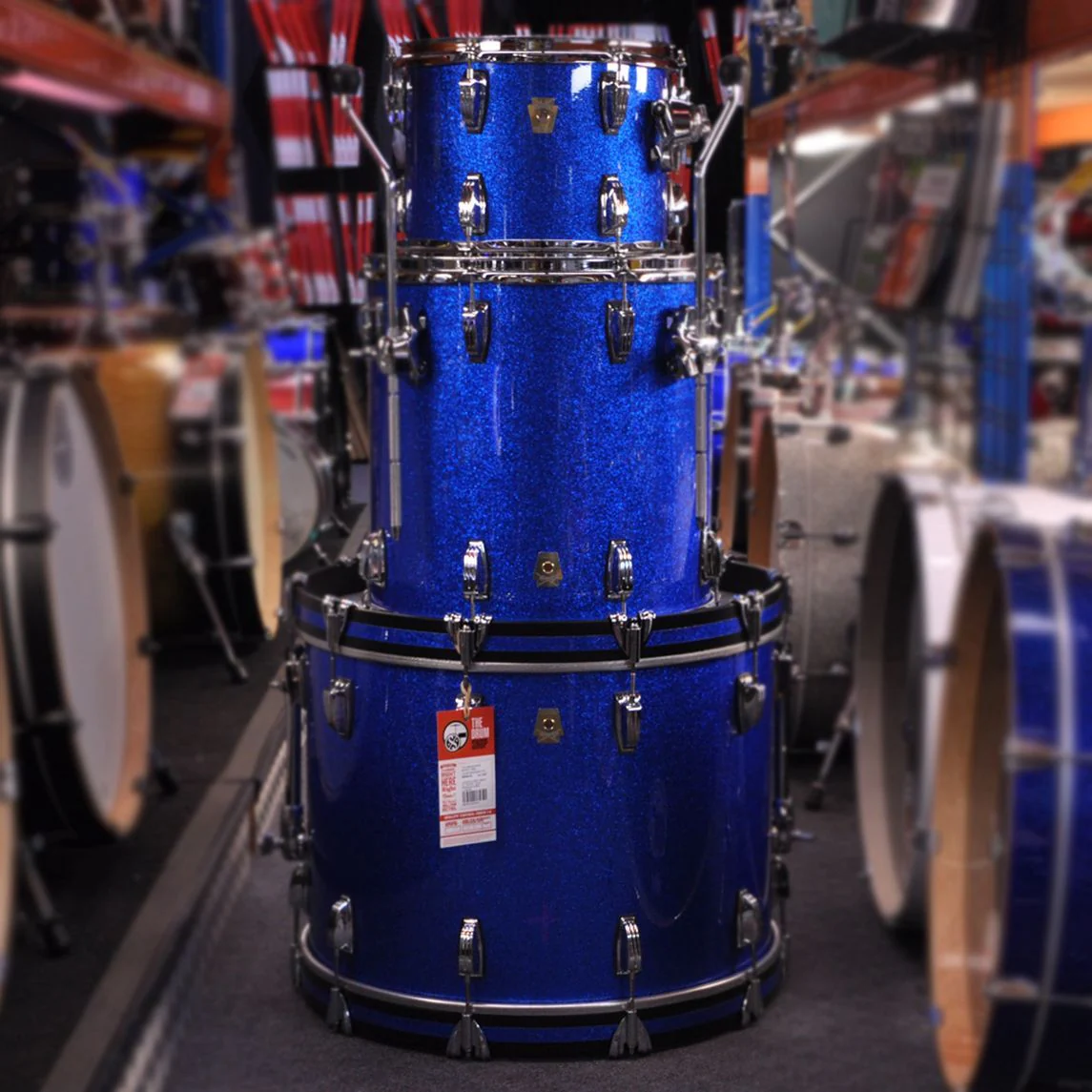 Ludwig L84233AX32WC Classic Maple 3pc Shell Pack Blue Sparkle