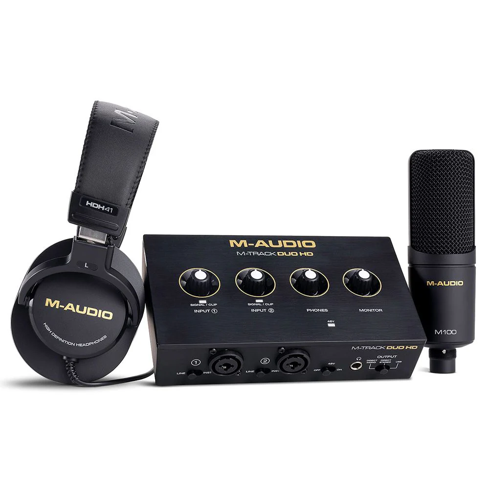 M Track DUO HD Producer Pack M TRACK Audio Interface w/Headphones and Studio Mic
