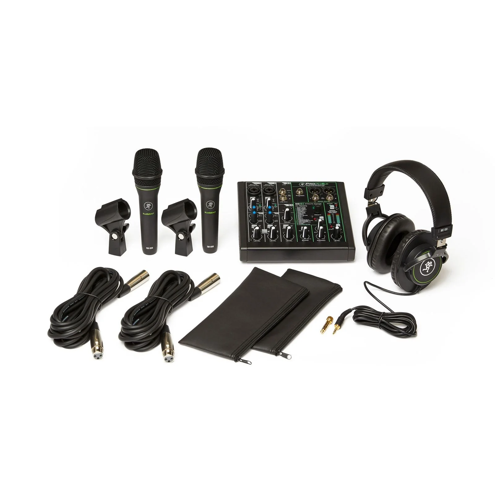 Mackie Performance Bundle w/ ProFX6v3 Mixer 2 x EM-89D Microphones & MC-100 Headphone