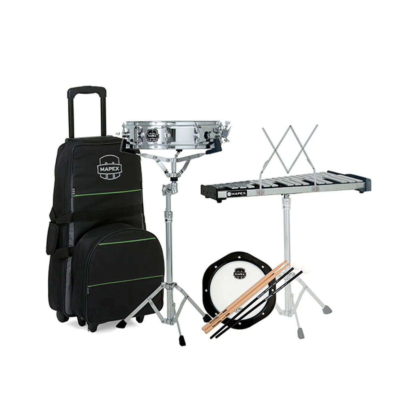 Mapex Backpack 14x35 Snare Drum Bell Percussion Kit with Rolling Bag