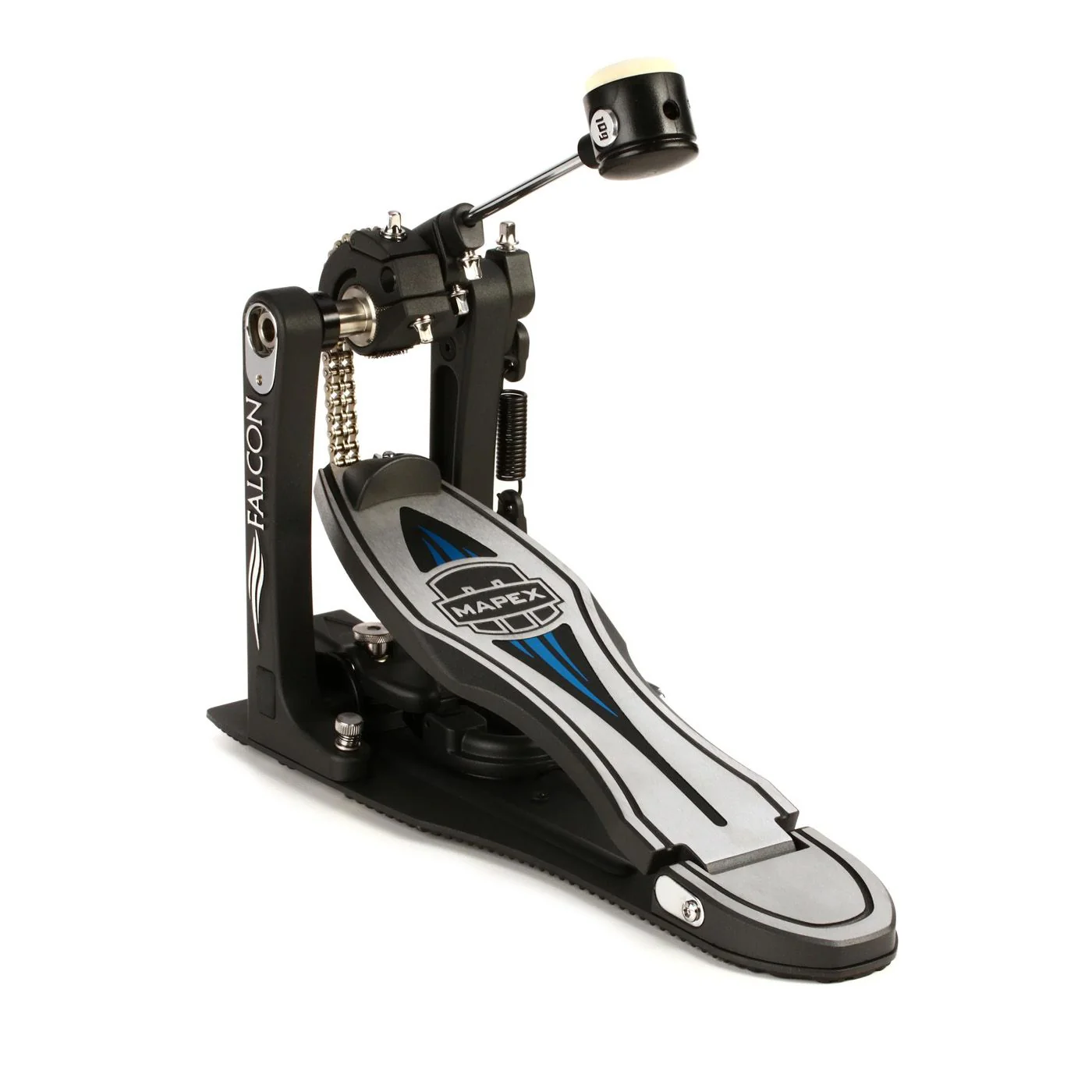 Mapex Falcon Single Bass Drum Pedal Double Chain with Falcon Beater Including Wei