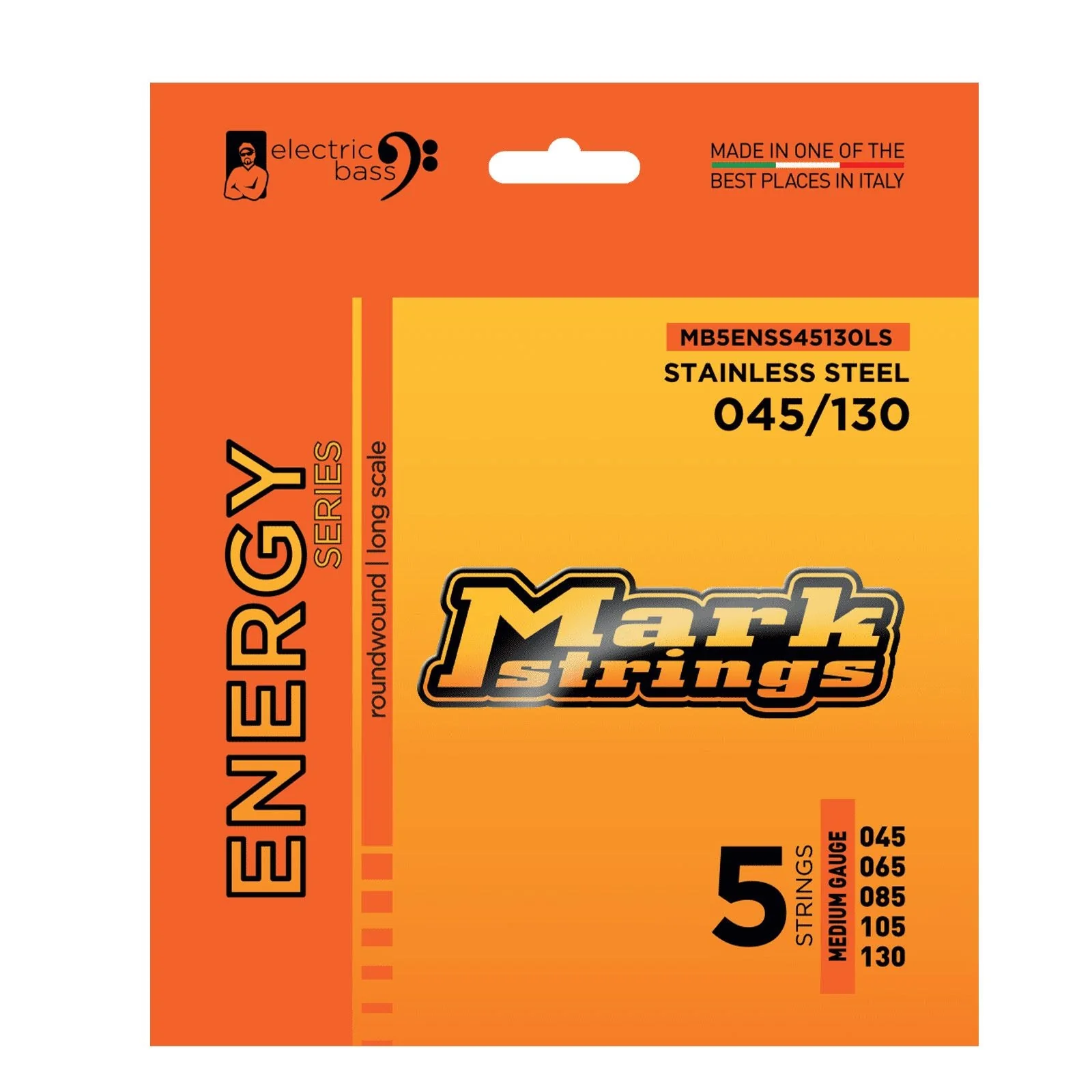 Markbass Energy Series Stainless Steel 5-String Bass Guitar String Set 45-130
