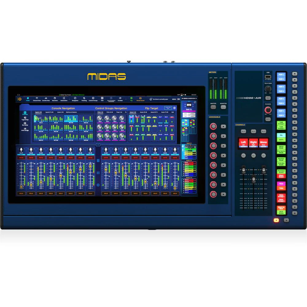 Midas HD96 AIR-CC-TP Digital Mixing Console w/ Touchscreen inc Hard Case