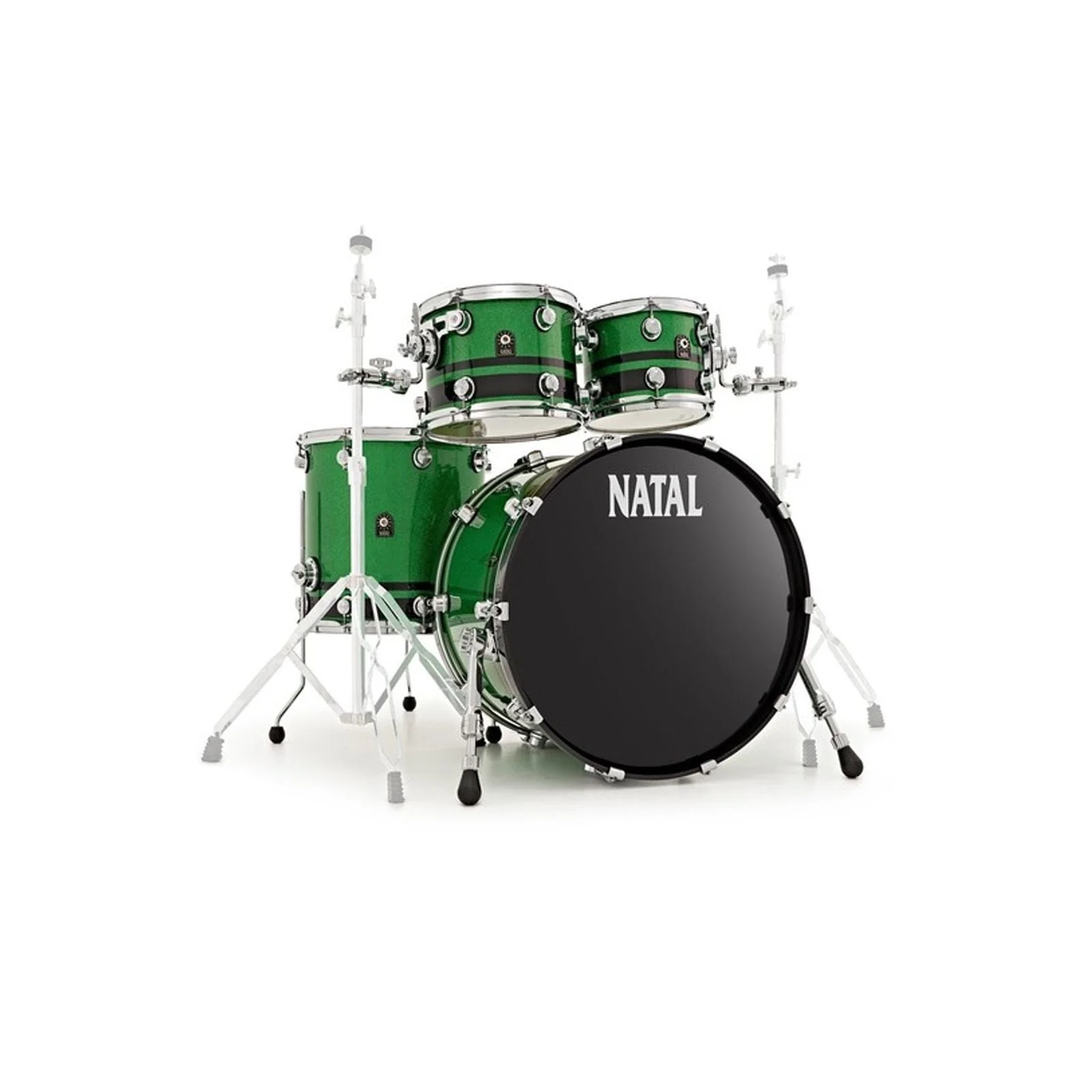 Natal Cafe Racer 4pc 22in BD Shell Pack Green Sparkle Black Double Split