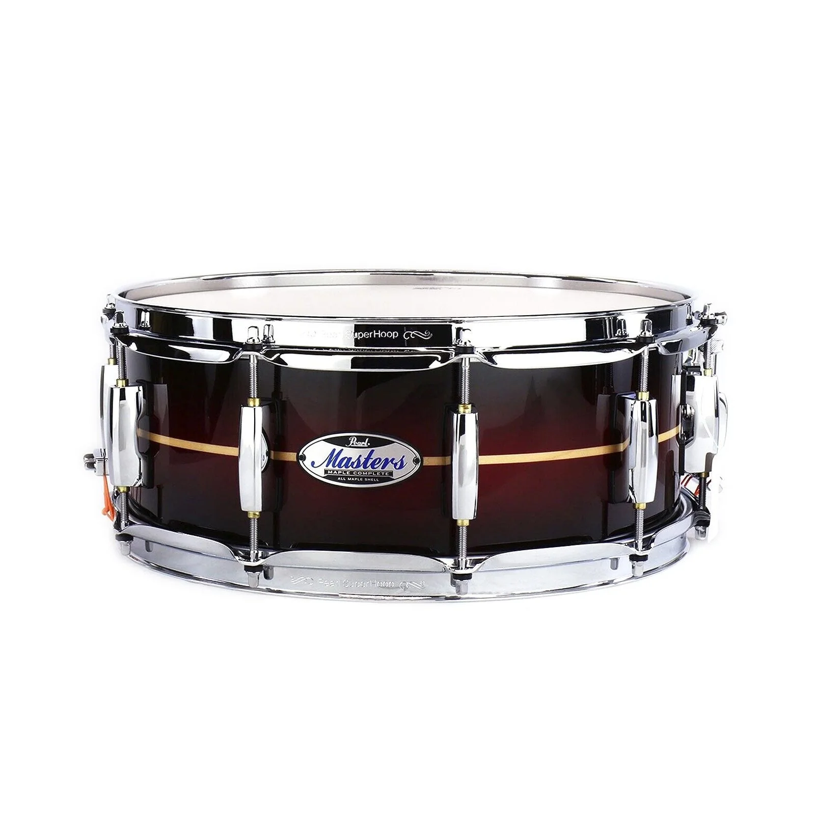 Pearl MCT1455S Masters Maple Complete 14x55 Inch Snare Drum Natural Banded Redb