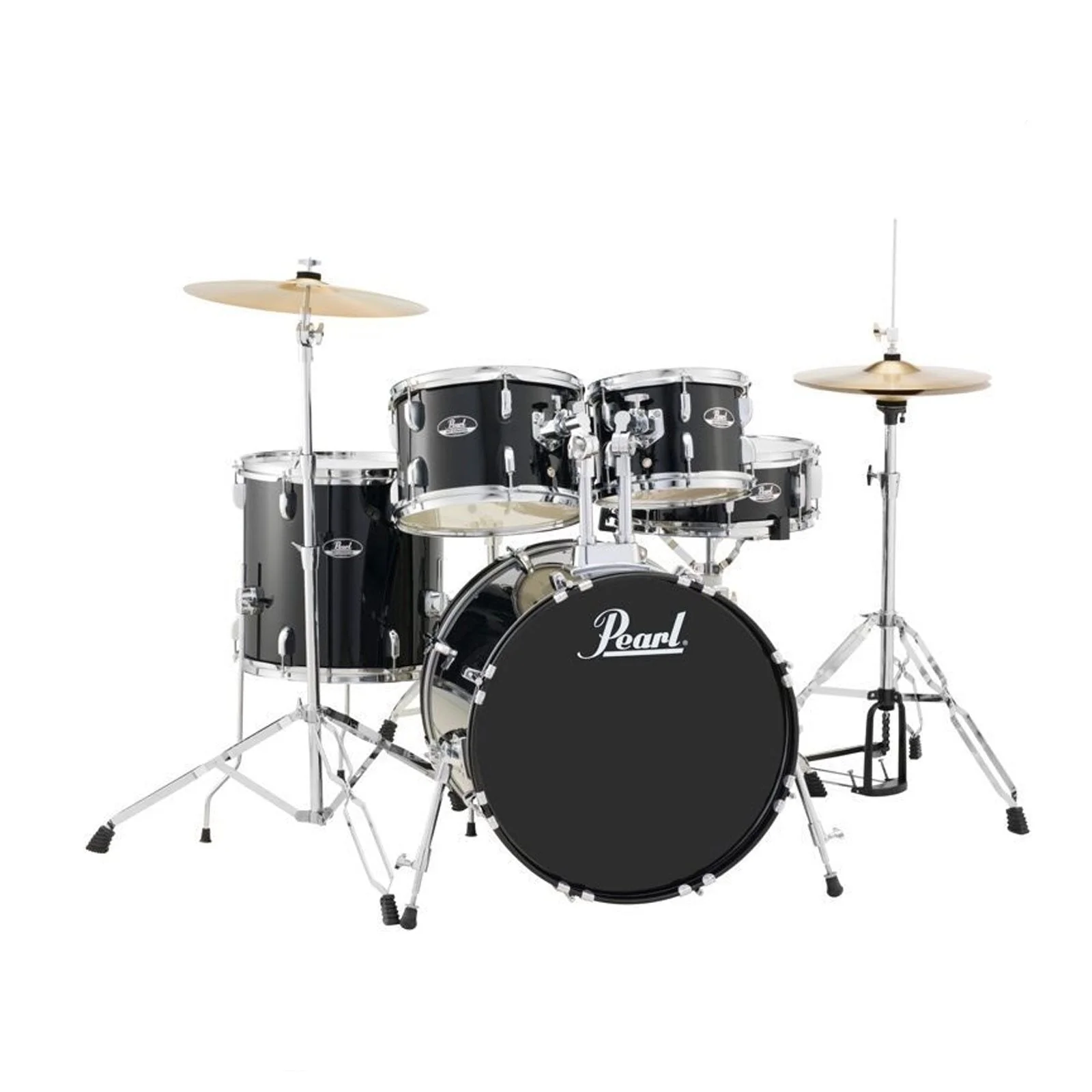Pearl Roadshow 22" 5pc Fusion Plus Drum Kit w/ Hardware Cymbals (Jet Black)