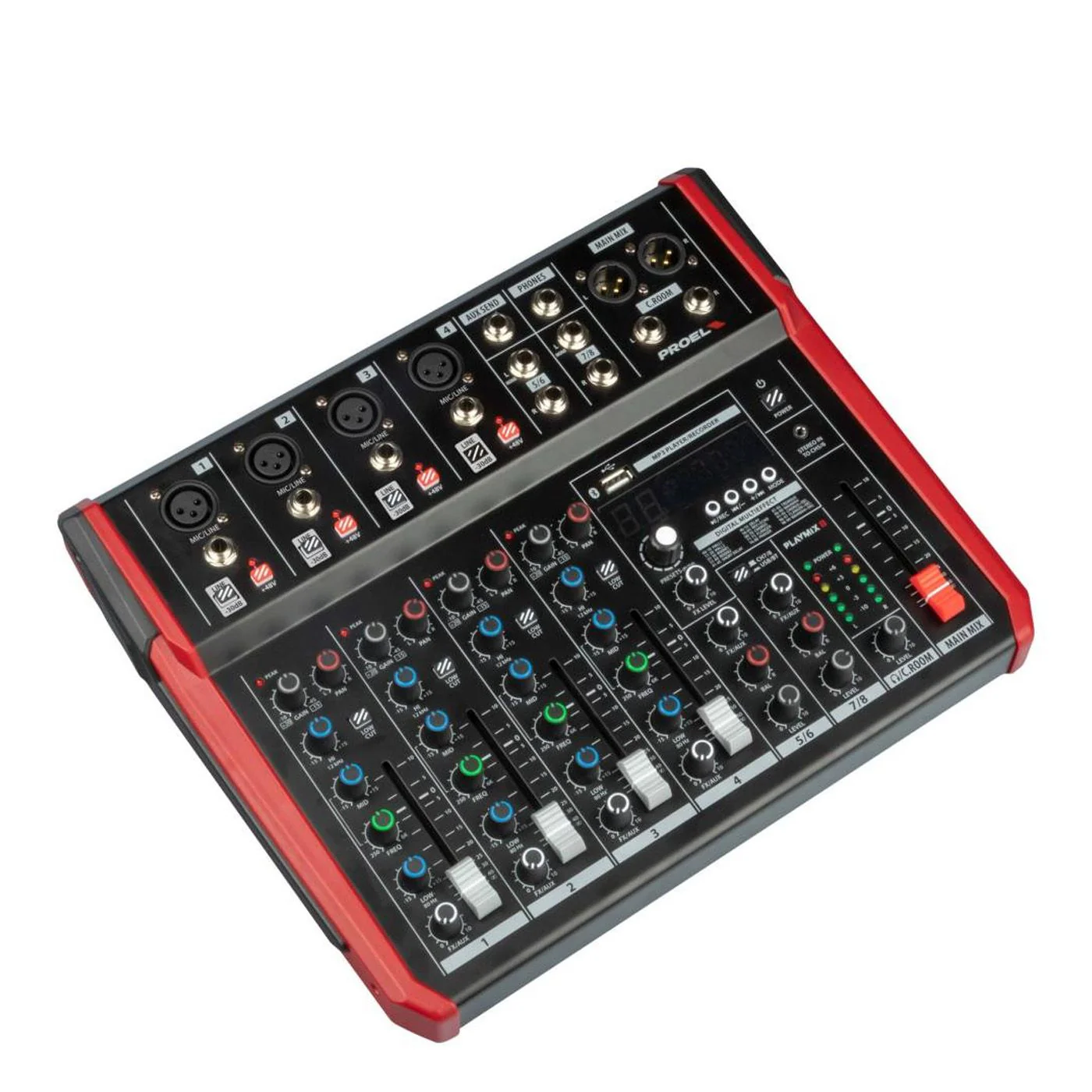 Proel PLAYMIX8 8Channel PA Mixer with DFX USB Player and Bluetooth