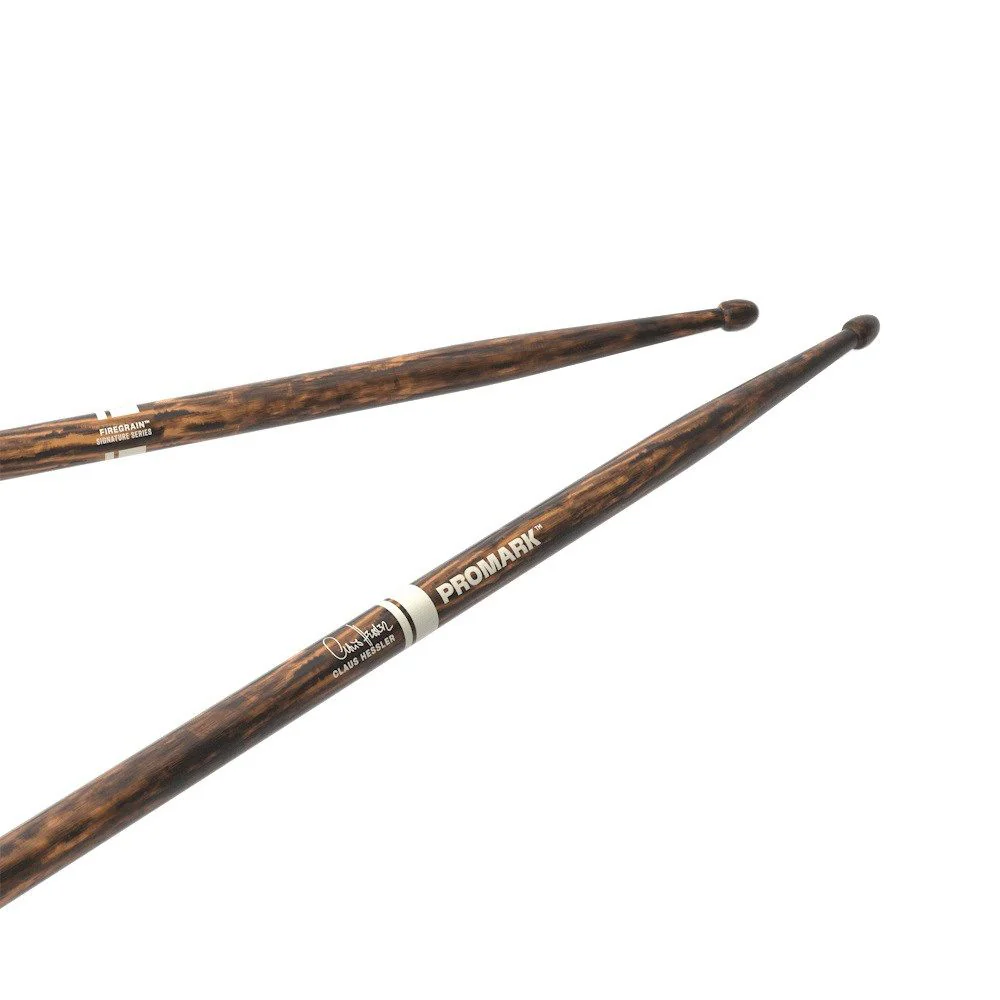 ProMark Claus Hessler ActiveGrip Clear FireGrain Hickory Drumstick Wood Tip