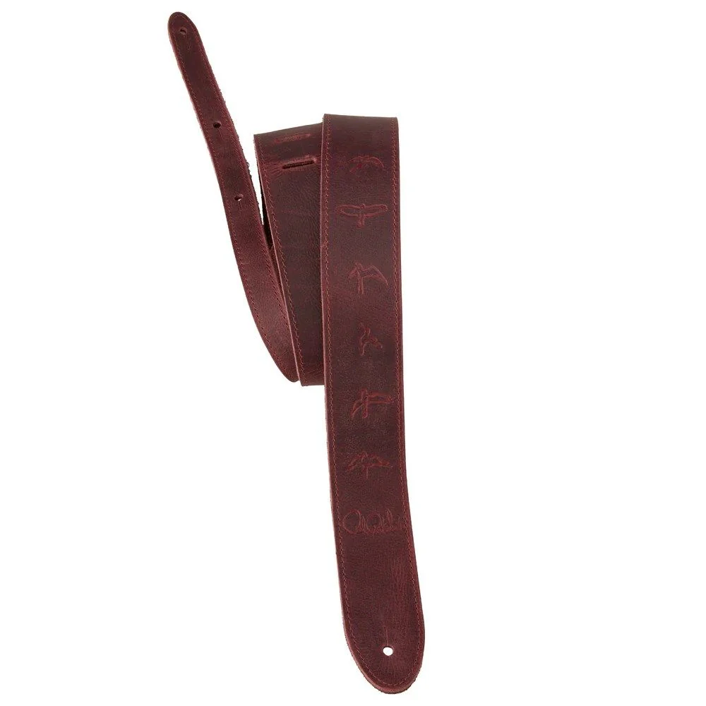 PRS 2" Reversible Leather & Suede Birds Strap (Oxblood)