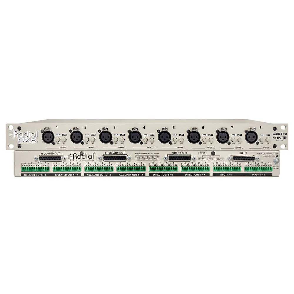Radial OX8-J 8 Channel Mic Splitter w/ Jensen Isolation Transformers
