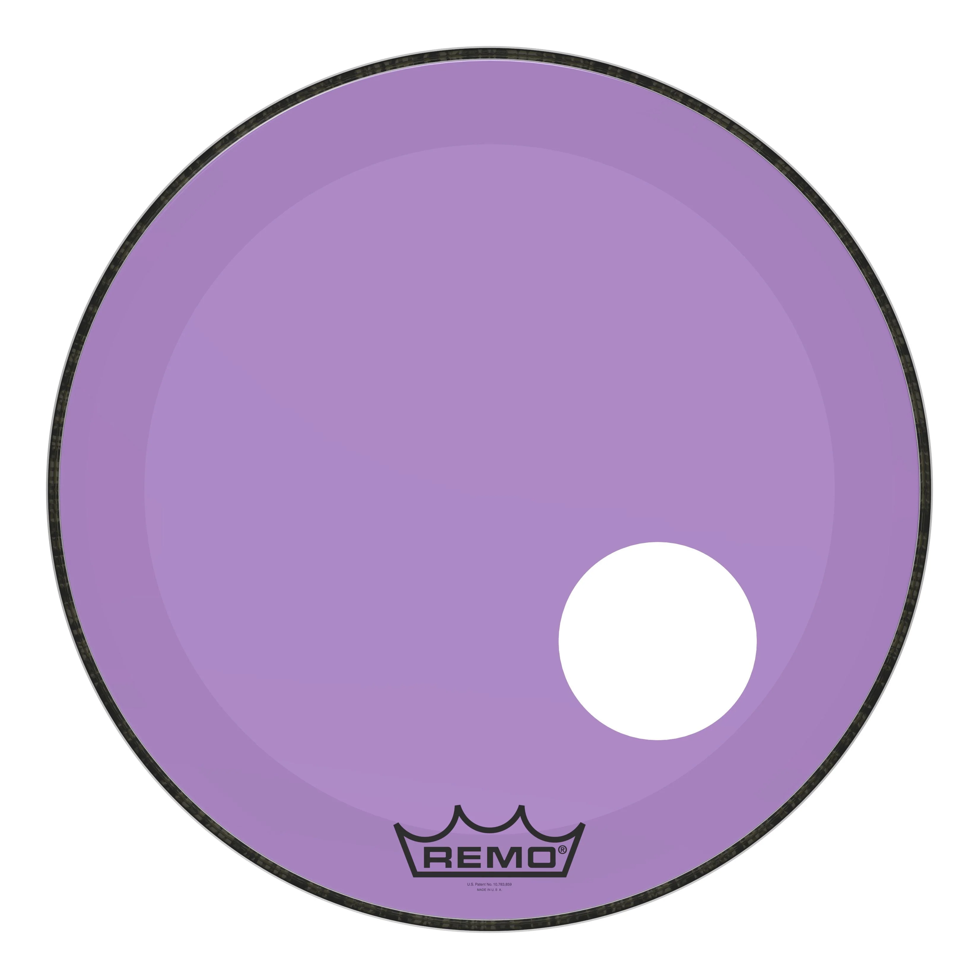 Remo Bass Powerstroke 3 Colortone 22 inch Purple 5 inch Offset Hole Drumhead