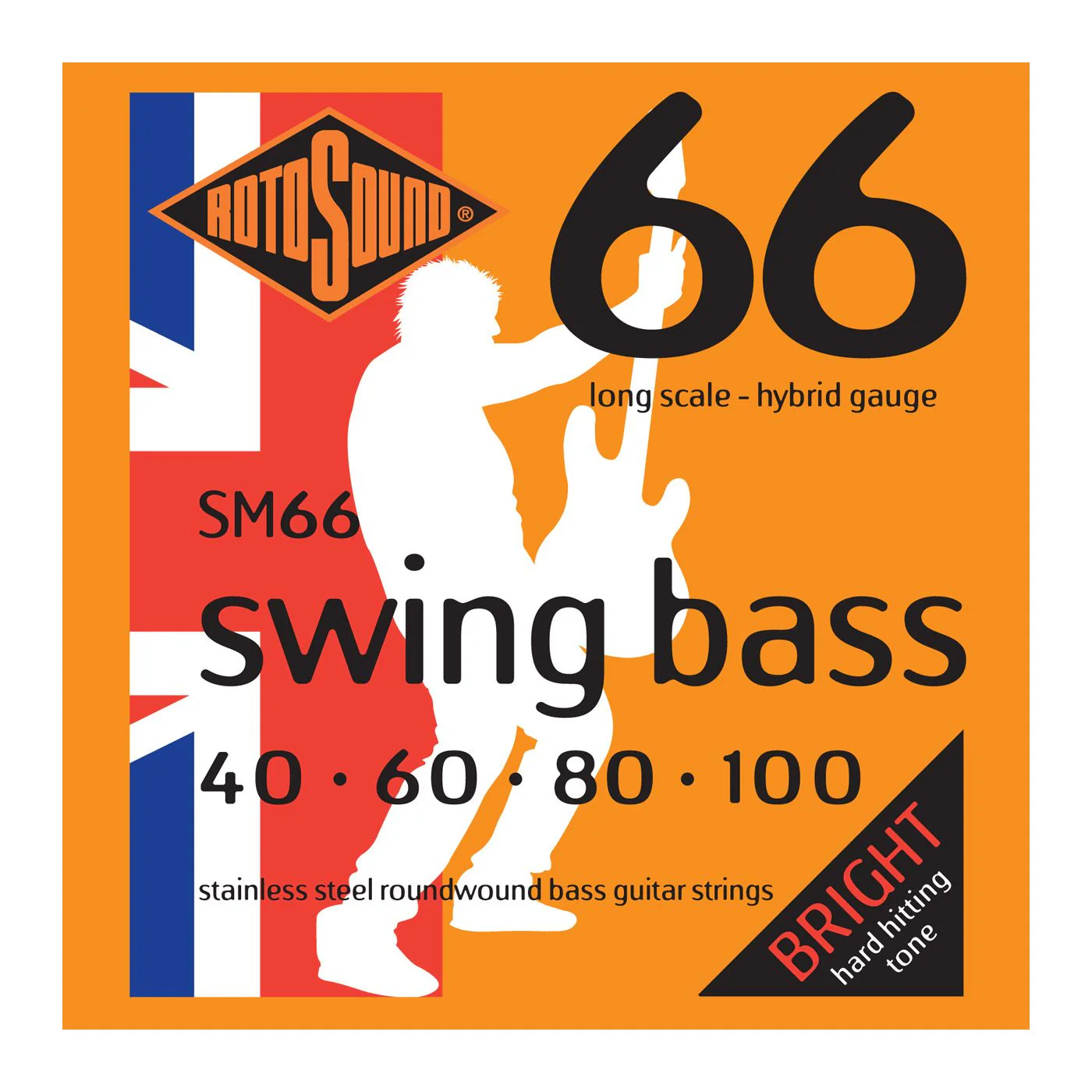 RotoSound SM66 Hybrid Stainless Steel Bass Guitar Strings 40100