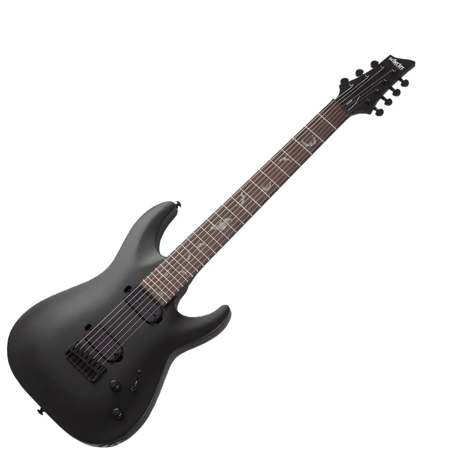 Schecter Damien7 SBK 7String Electric Guitar Satin Black