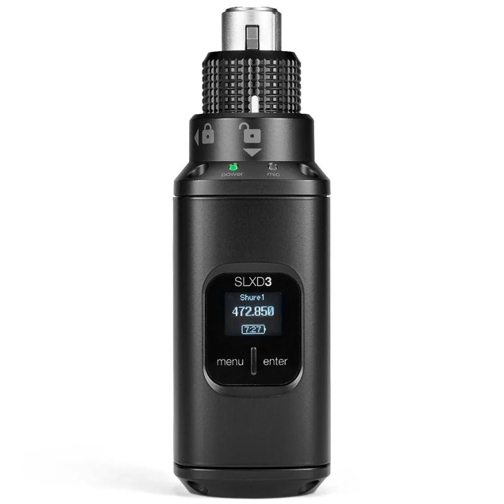 Shure SLXD3 Plug-On Digital Wireless Transmitter w/ XLR Connector H57 Band