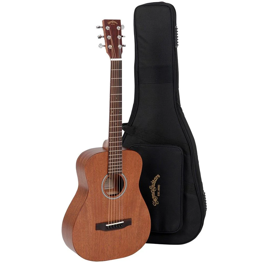 Sigma TM-15E Travel Acoustic Guitar w/ Solid Mahogany Top & Pickup inc Gig Bag