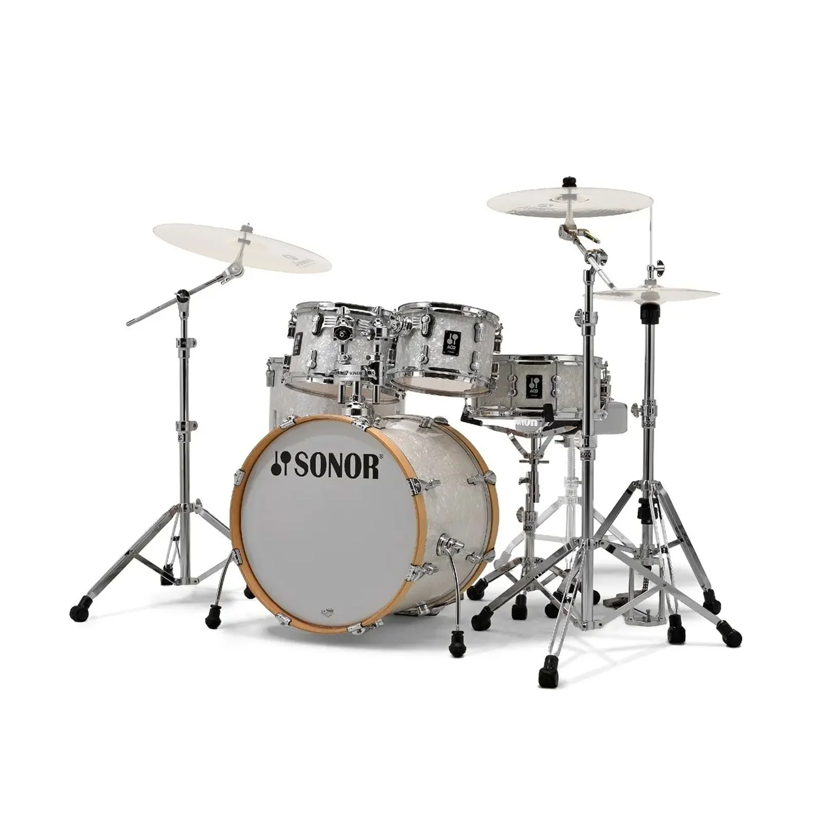 Sonor AQ2 Studio 5 Piece 20 Inch Maple Drum Shell Pack White Marine Pearl