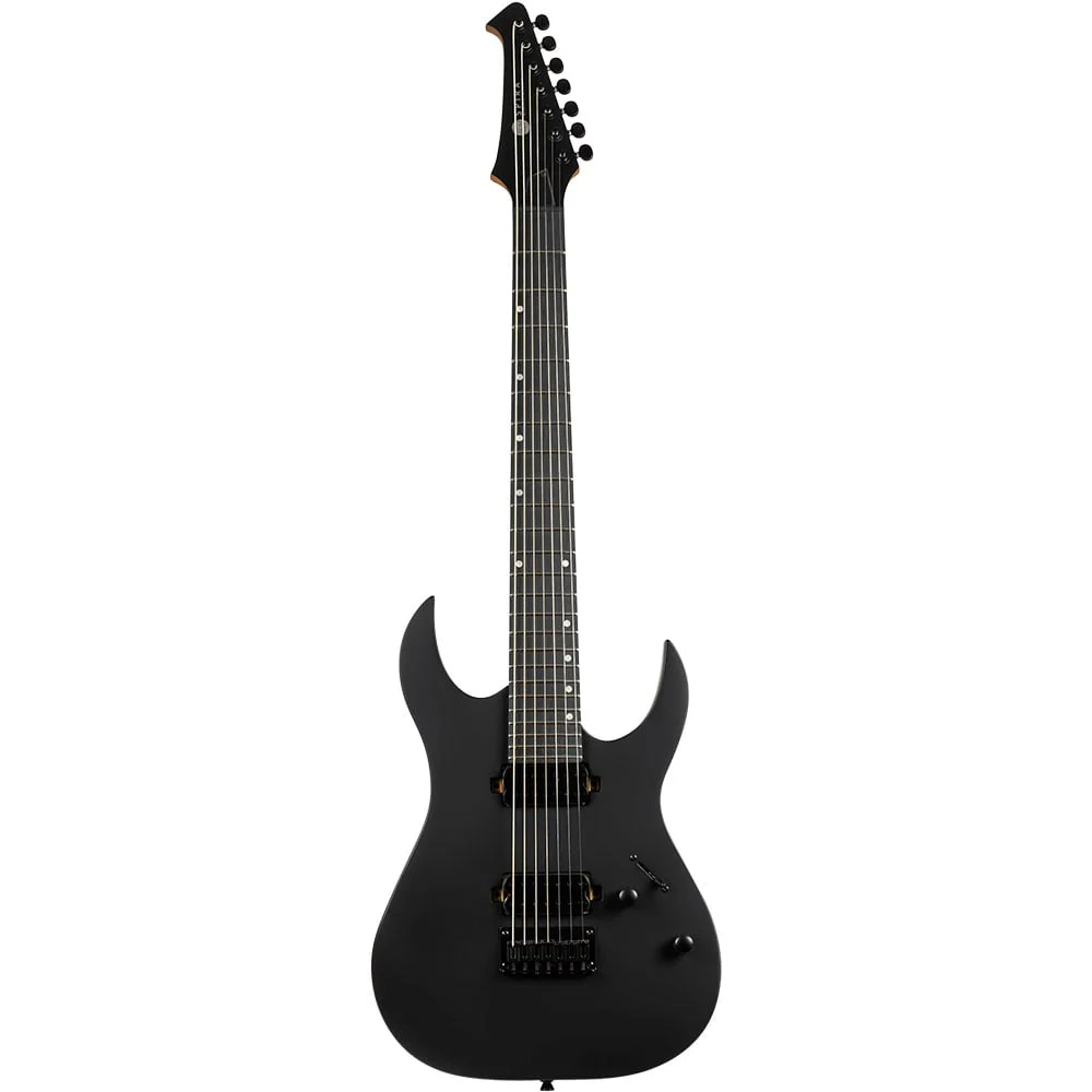 Spira S407MBK 7 String Electric Guitar w/ Spira Villian Humbucker Set (Black)