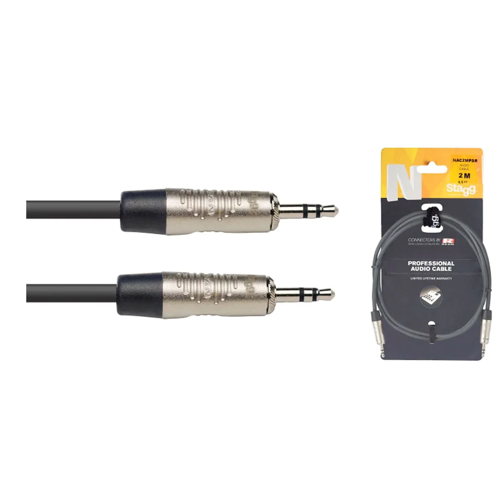 Stagg NAC2MPSR Stereo Mini Phone Plug Cable 2m6ft Black