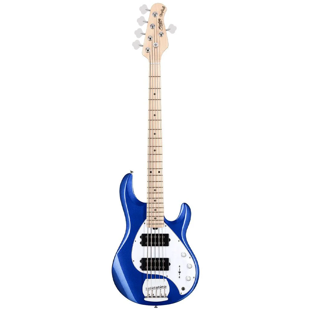 Sterling by Music Man StingRay 5 HH 4-String Bass Guitar Maple Board (Cobra Blue)