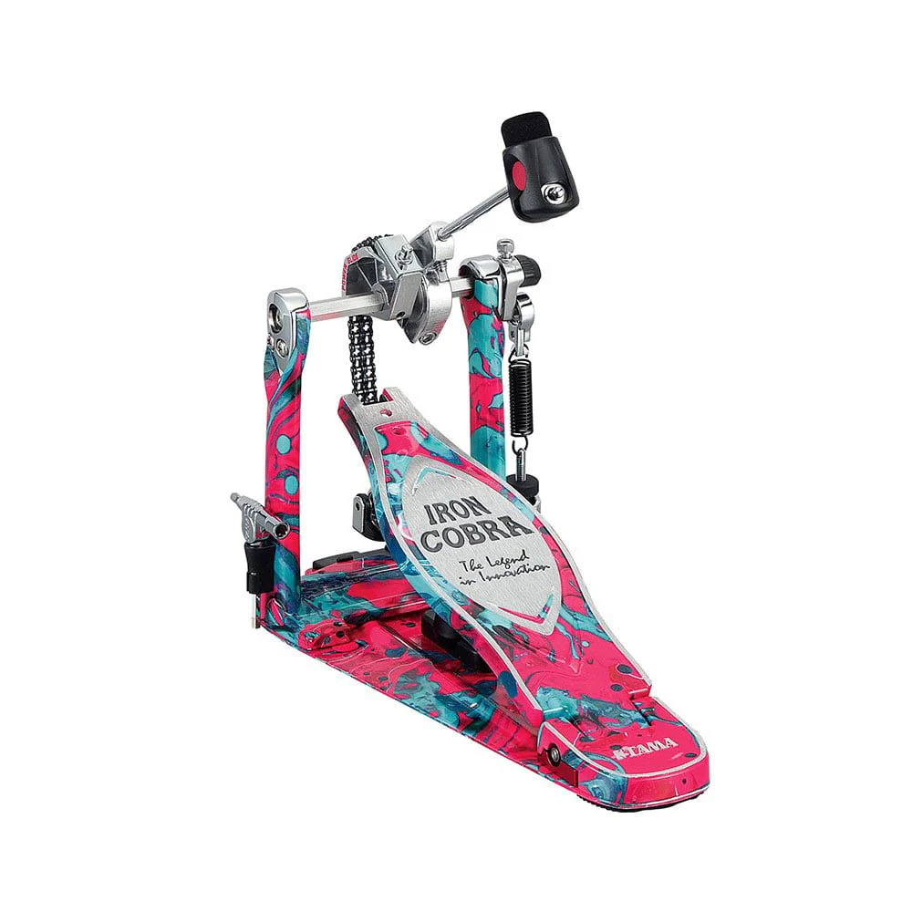 Tama 50th Anniversary Iron Cobra Power Glide Single Pedal (Marble Coral Swirl)