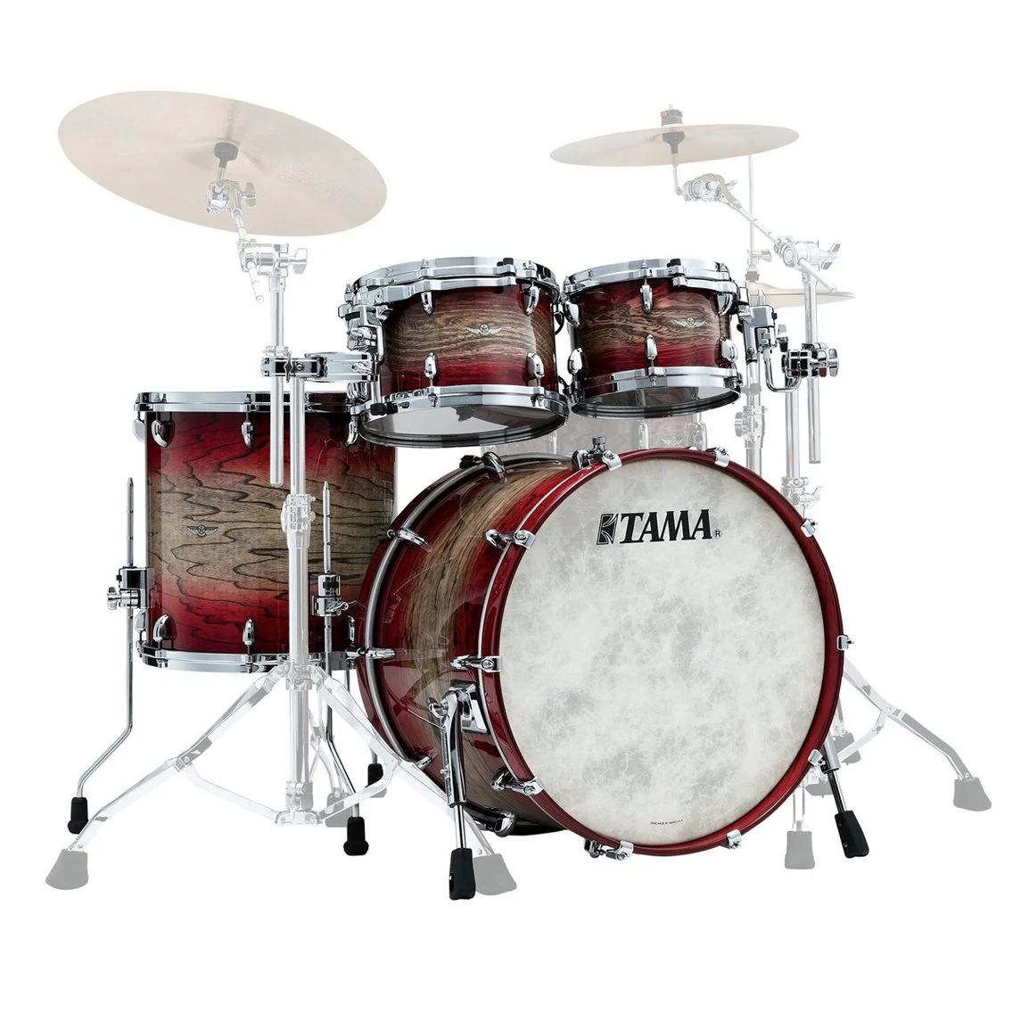 Tama Star Walnut TW42RZSA 4pc Shell Pack Garnet Japanese Sen Burst