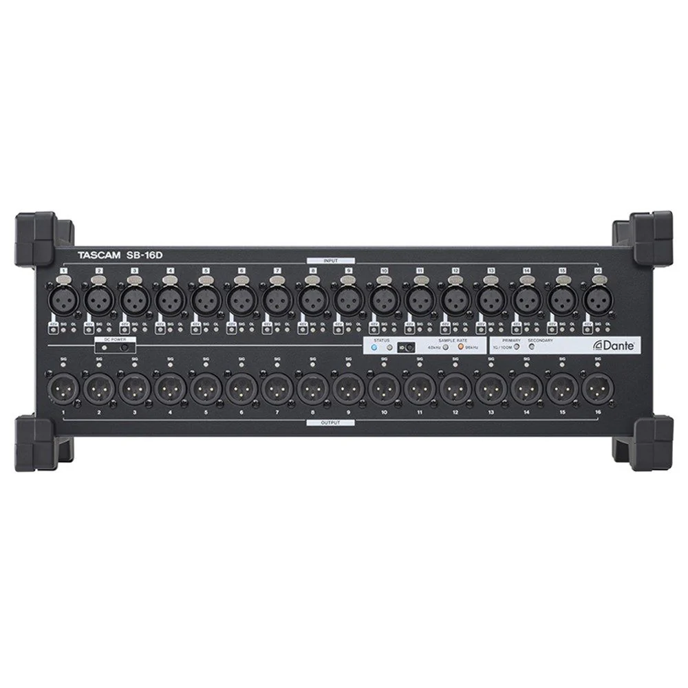 Tascam SB-16D 16-In/16-Out Dante Stage Box for Sonicview Digital Mixers