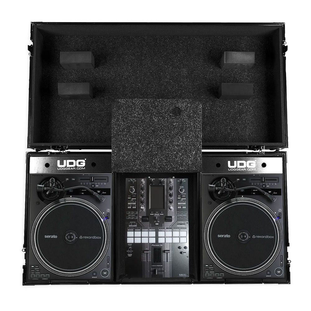 UDG Ultimate Flight Case Set Pioneer PLX-CRSS12 & 10"/12" Mixer w/ Wheels (Black)