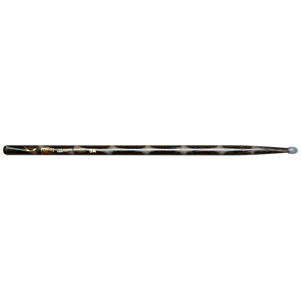 Vater VCBK5AN Colour Wrap 5A Nylon Tip Drumsticks (Black Optic) (Pair)