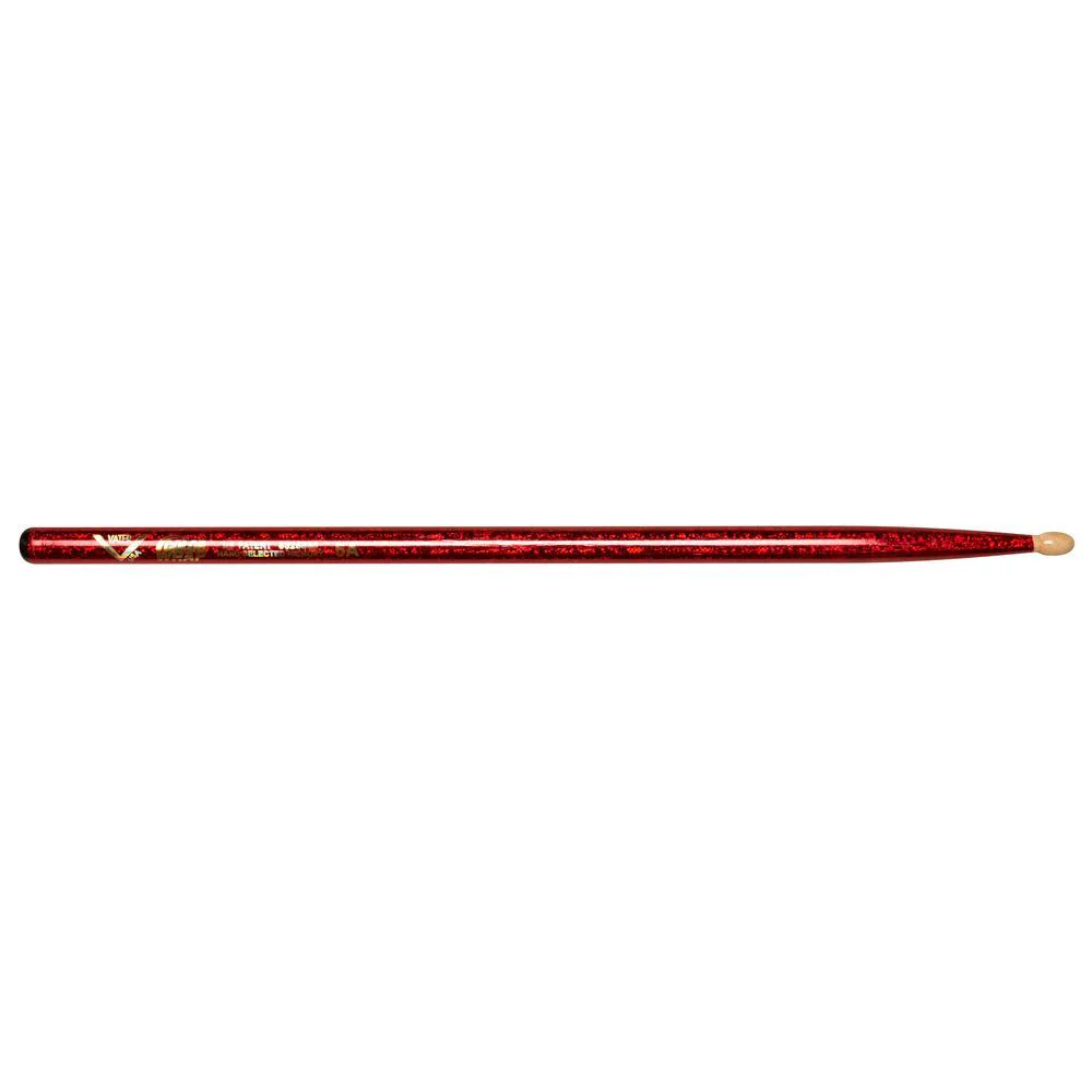 Vater VCR5A Colour Wrap 5A Wood Tip Drumsticks (Red Sparkle) (Pair)