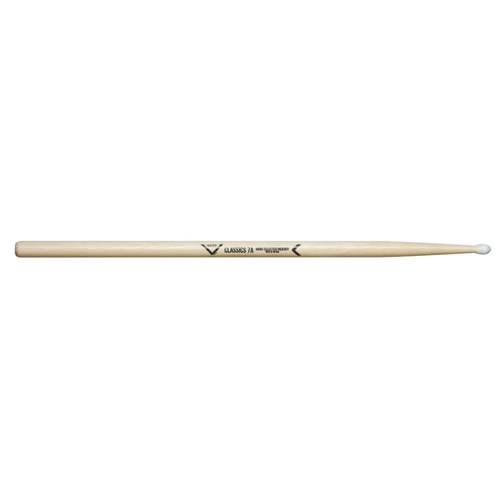 Vater VHC7AN Classics 7A American Hickroy Nylon Tip Drumsticks (Pair)